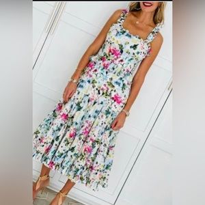 Willa Story White Floral Midi Dress XS